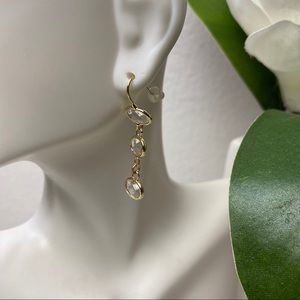 Panacea Gold-Tone Clear Linear Earrings